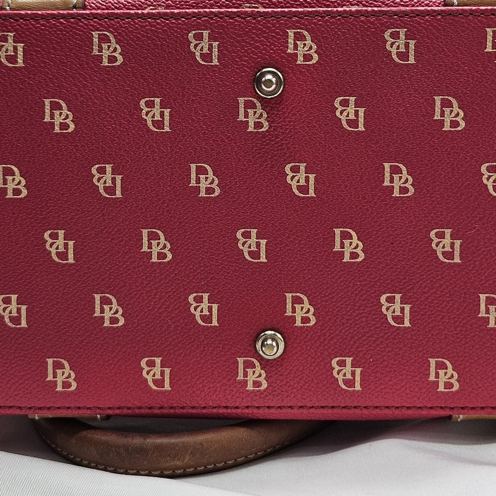 Dooney & Bourke Pink Monogram Logo Domed Satchel Handbag Double Handle Purse - Picture 9 of 16